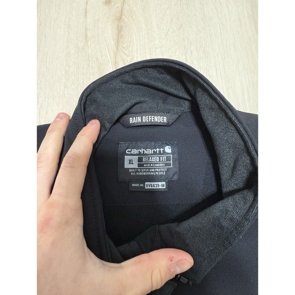 Men's Carhartt Black Rain Defender Zip Vest Relaxed Fit XL Model No. 0V6439-M - Picture 4 of 5